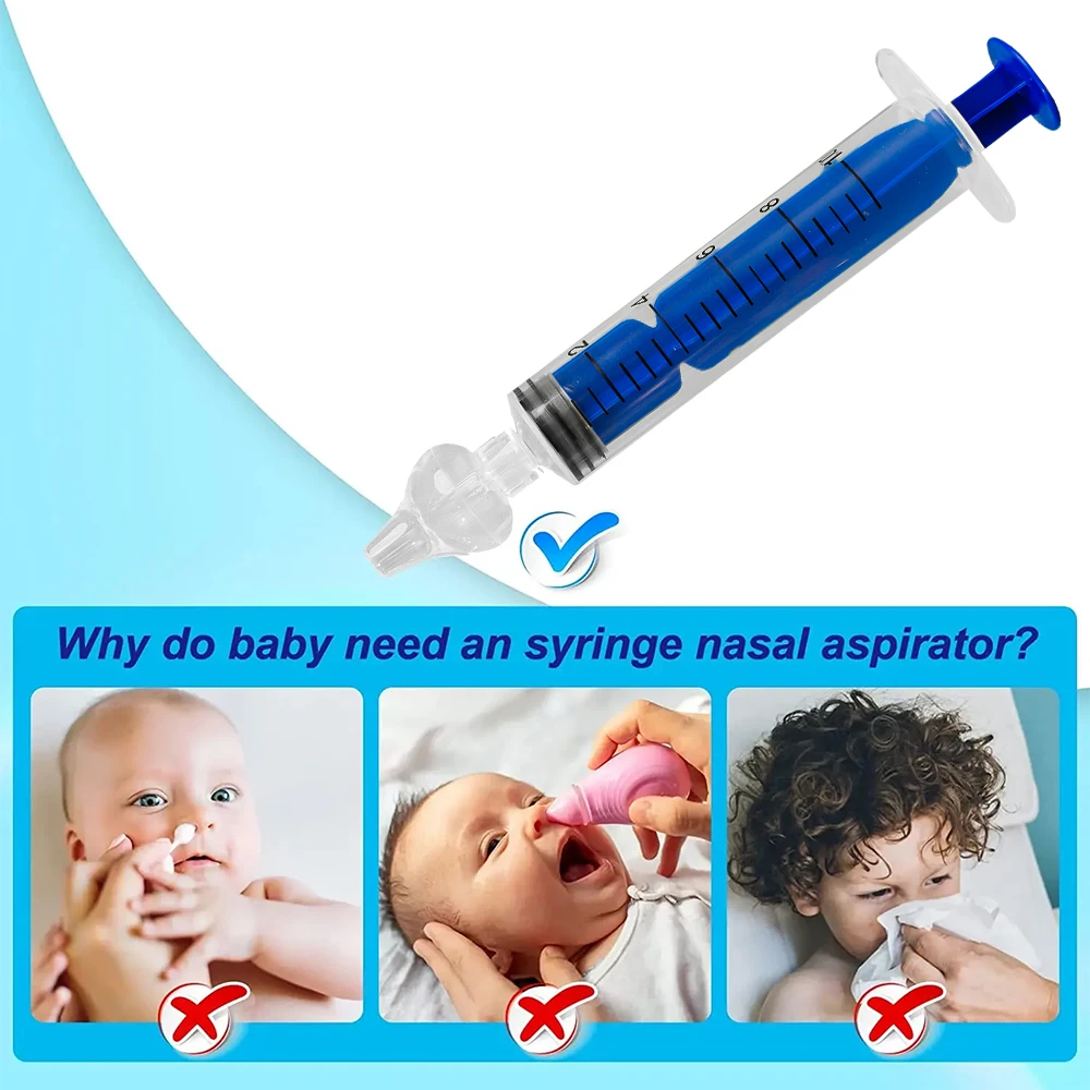 3PCS Needle Tube Baby Nasal Aspirator Syringe Washer Nasal Rhinitis Cleaning Equipment Child Care Products for Children