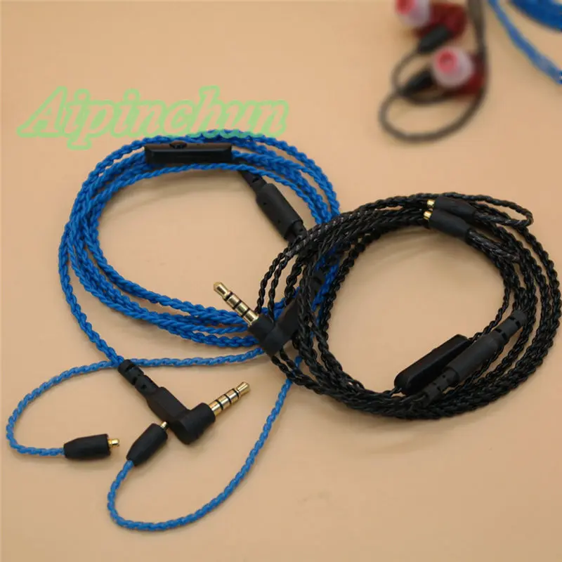 Aipinchun MMCX Headphones Replacement Cable with Mic Controller for Shure SE215 SE315 SE425 SE535 SE846 for Westone um pro W60