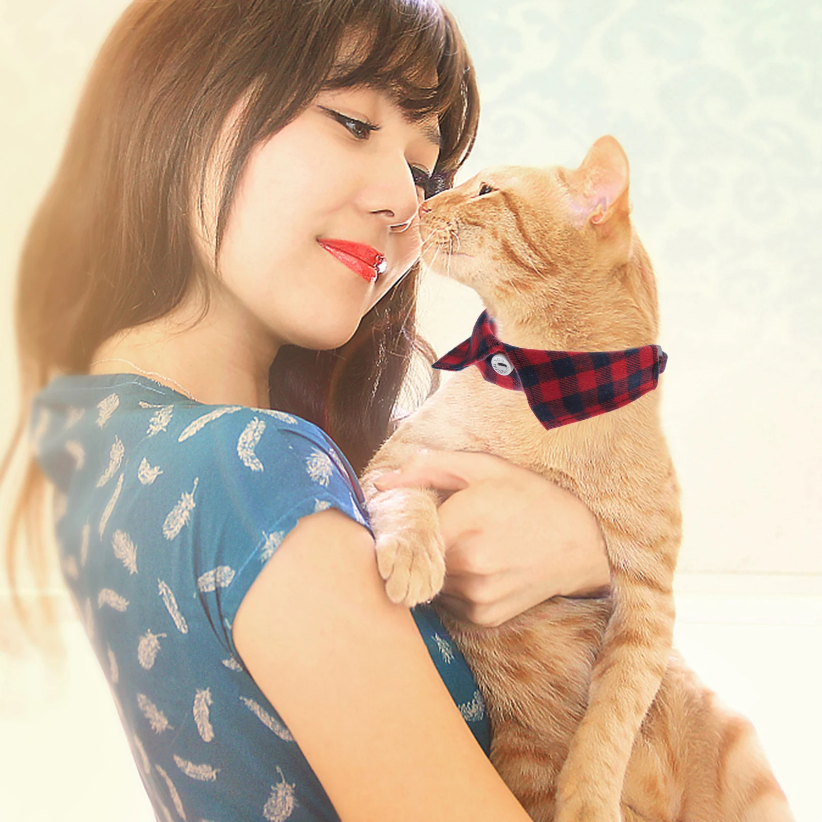 

Lovely Chic Cat Collar Adjustable Safety Pet Collar Reusable Breakaway Kitten Collars Bell Design Comfortable Collars For Small
