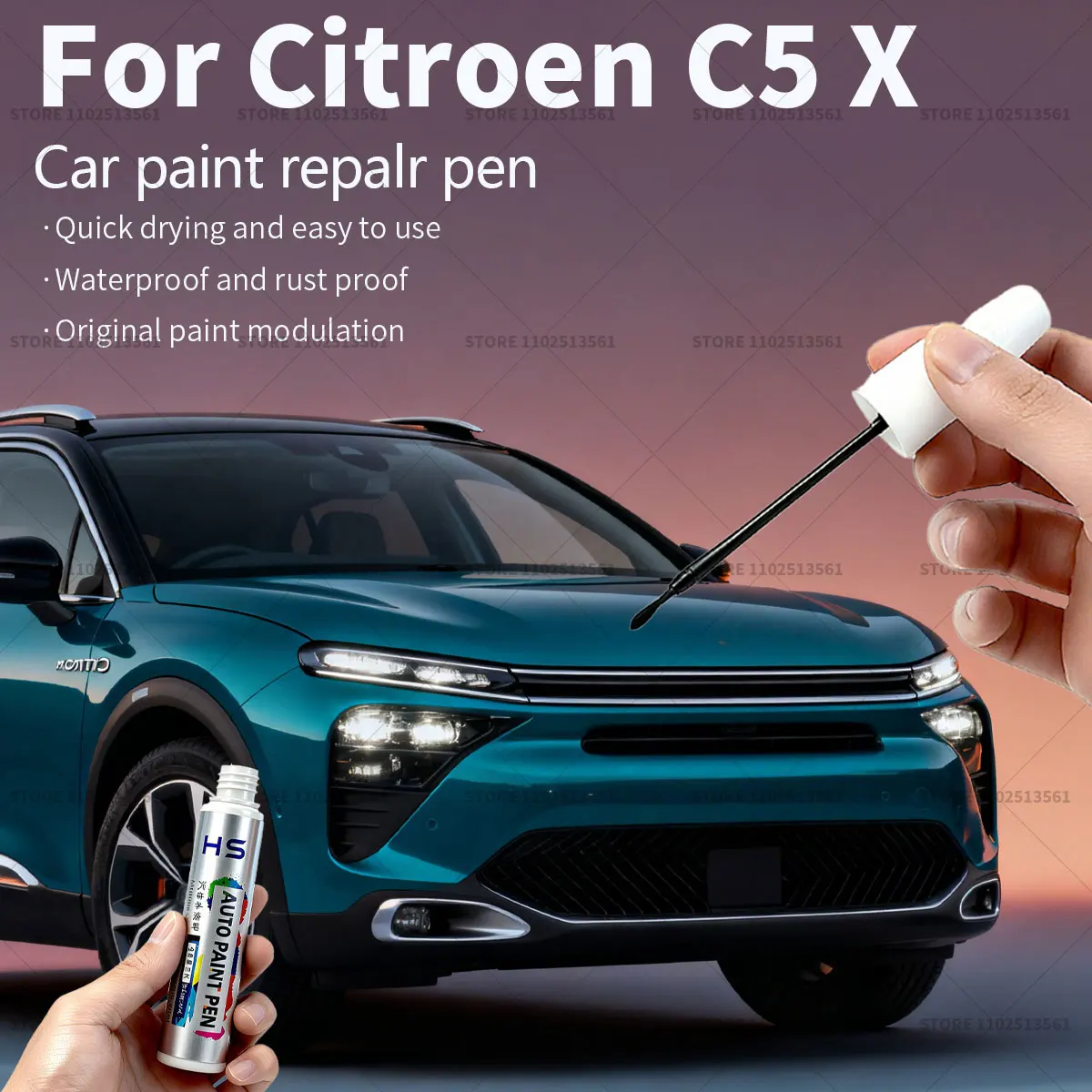 

Ручка для ремонта автомобильной краски для Citroen C5 X Touch Up Scratch Remover DIY Автоаксессуары Синий KQL Зеленый EKL EVL Серебристый KCA Белый KWE