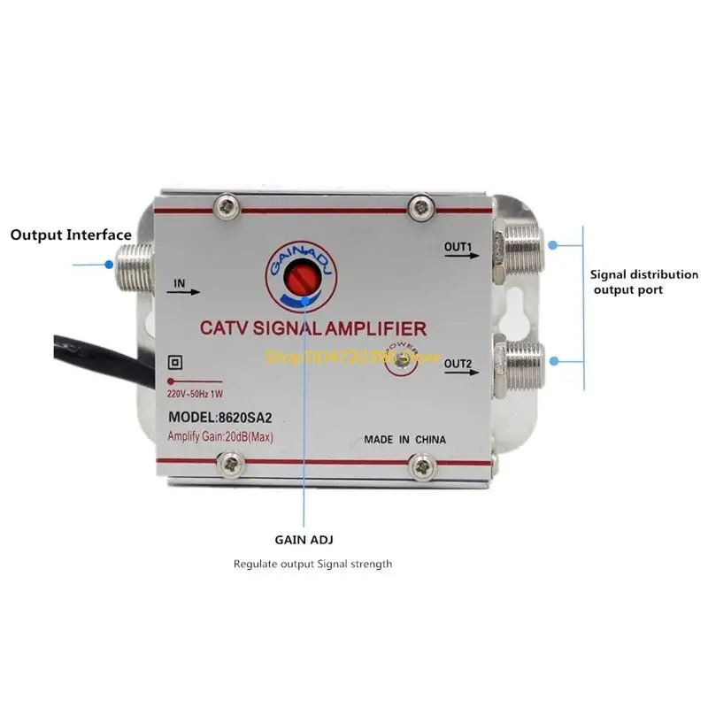 

1Input 2Output 20DB Antenna Amplifier Universal 2Way
