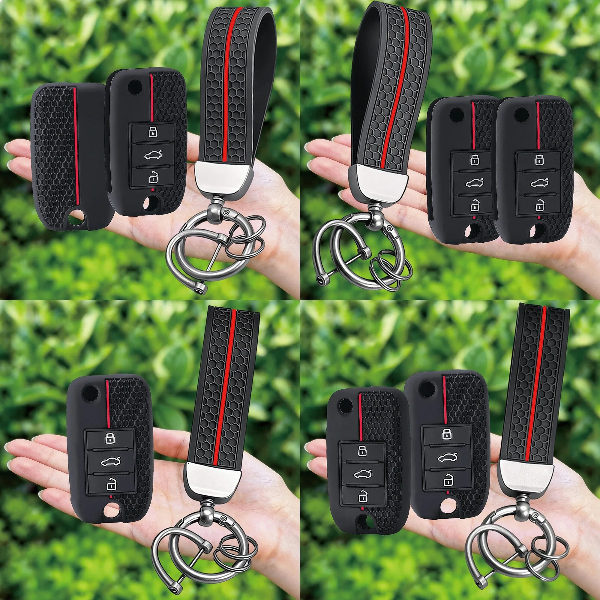 Keychain For Roewe RX5 MG3 MG5 MG6 MG7 MG ZS GT GS 350 360 750 Silicone Car Flip Key Case Cover Shell Protector