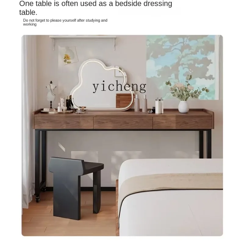 LYY  Lazy Bed Table Movable Bedside Table Tailstock Dressing Table Double Solid Wood