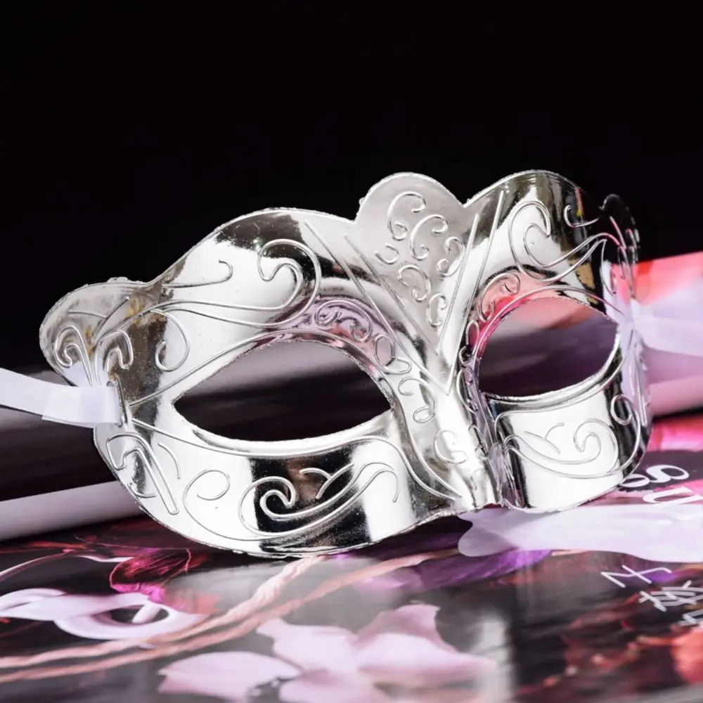 Máscara Simple de media cara con ondas de agua, accesorios de Cosplay para fiesta, suministros para fiesta de graduación, máscara de mascarada, accesorios de disfraz de Carnaval de plástico para hombres