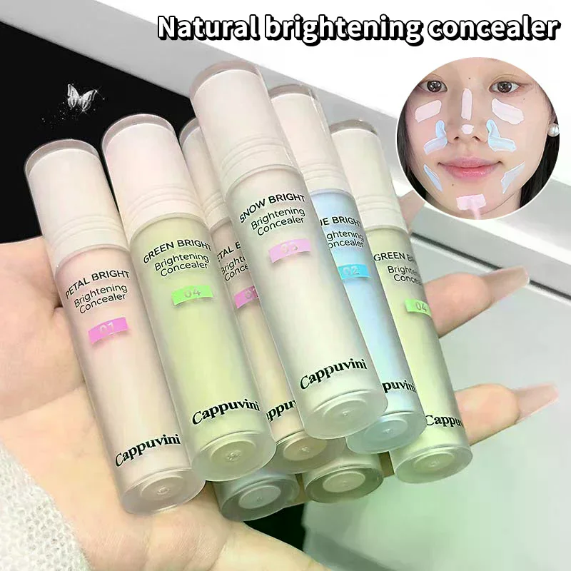 Cappuvini Brightening High Gloss Liquid Foundation Concealer Stick Lasting Moisturizing Face Contour Full Coverage Modify Skin