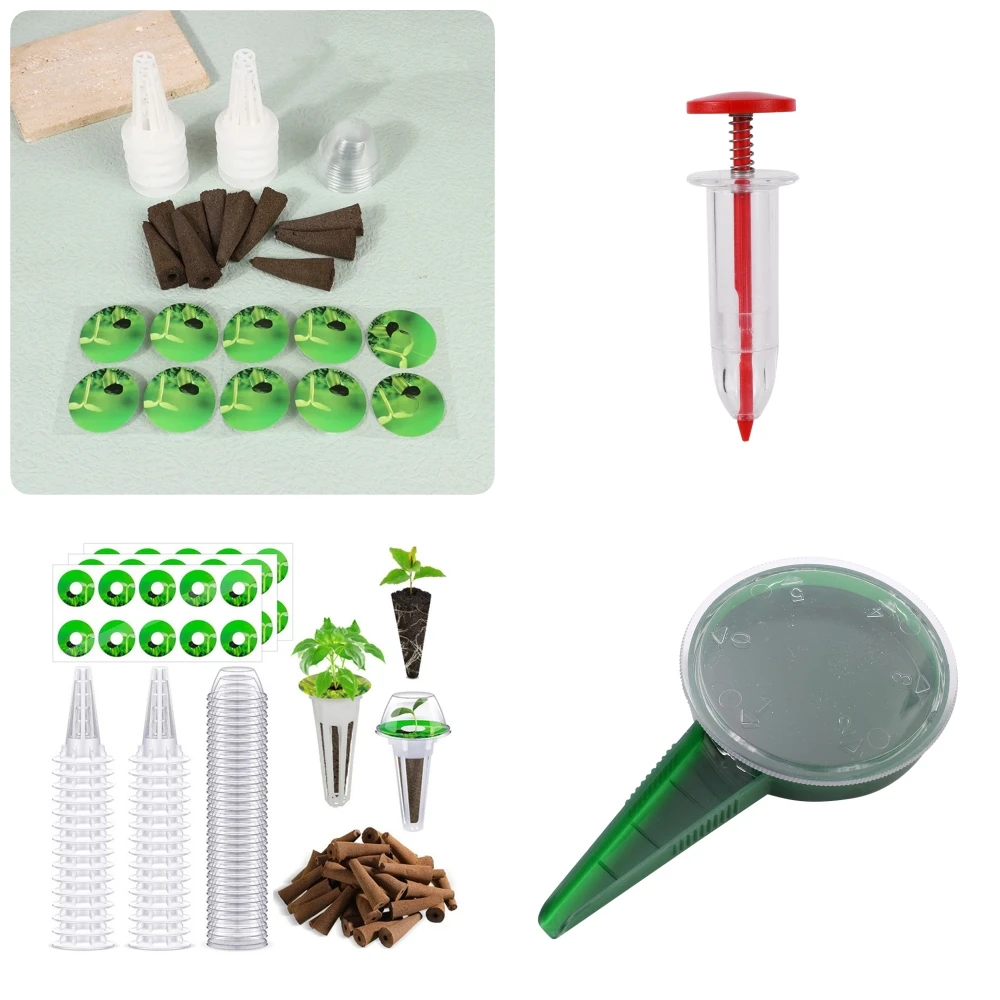 30Pcs Hydroponic Planting Basket Kit with Seeder for Agricultural Greenhouse Growing System Seedling Nursery Sponge Pod