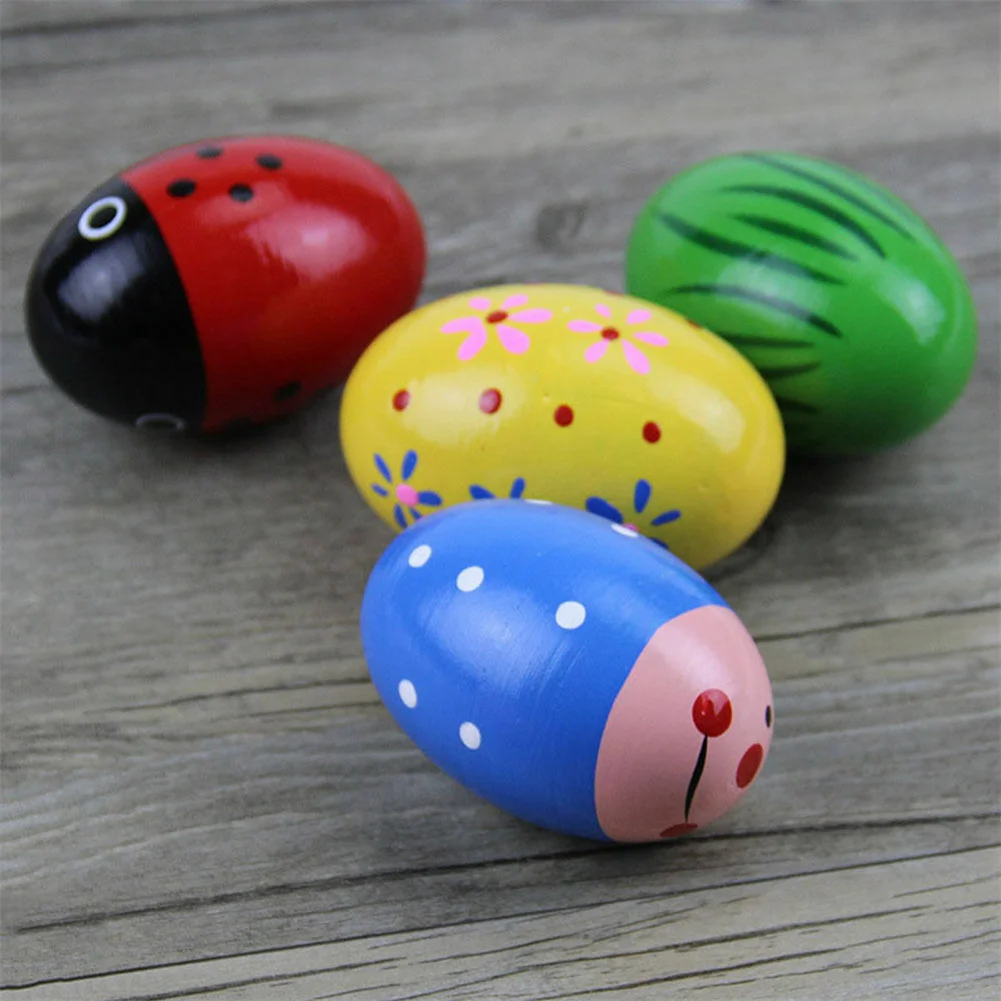 Music Shaker Egg Wooden 1 Pc Baby Colorful Durable Handy Musical Percussion Rattle Replacement Classroom Musical Instrument