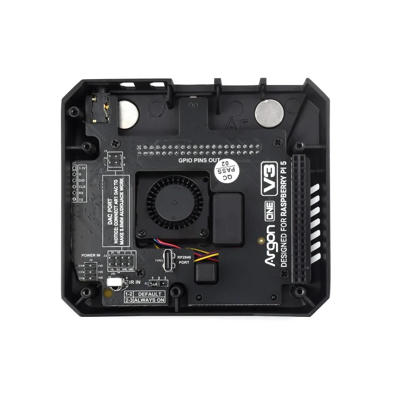 Boîtier en alliage d'aluminium Waveshare Argon ONE V3 pour Raspberry Pi 5, ventilateur de refroidissement intégré, en option pour M.2 NVcloser 6 000 fentes, boîtier Pi5