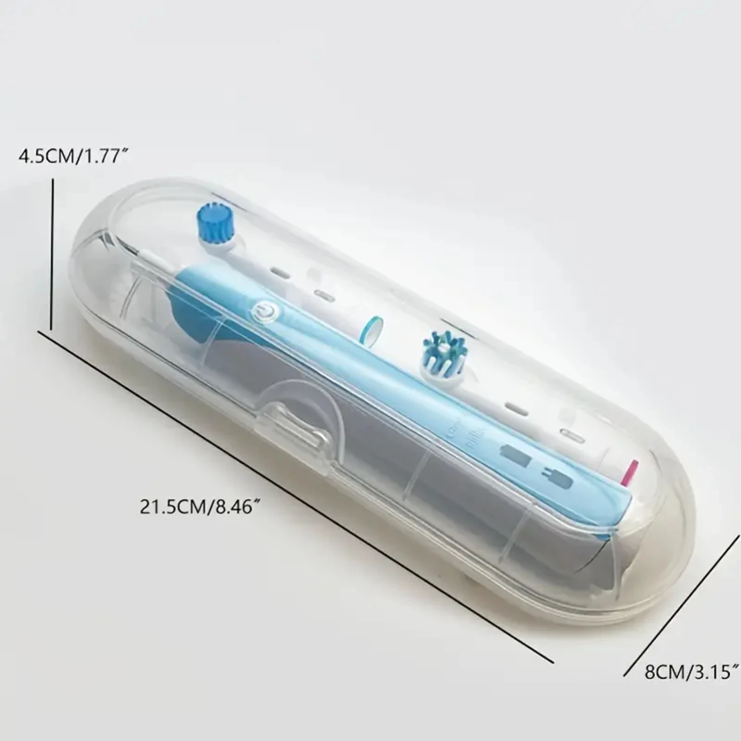 Portable Transparent Electric Toothbrush Storage Box for Travel, 1pc