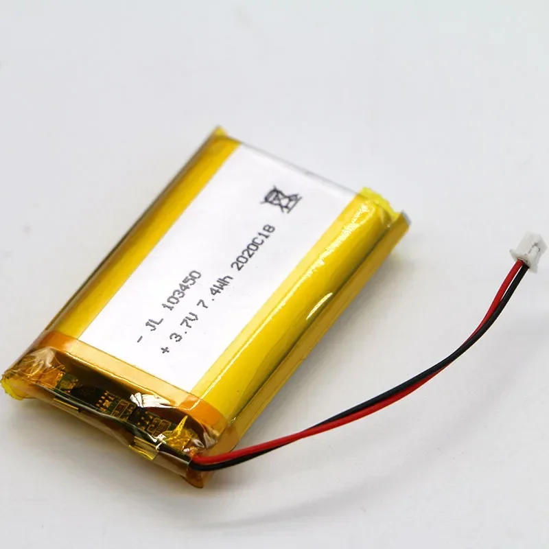2000mAh 3.7V 103450 Lithium Polymer Lipo Li-Po Battery for GPS MP3 MP4 Driving Recorder Bluetooth Headset Power Bank Navigator