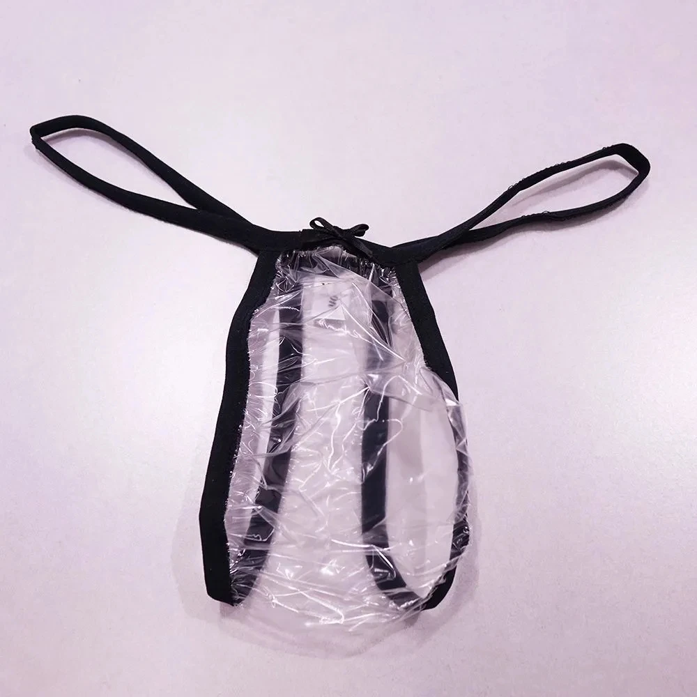 Man PVC Sexy Clear Thong Panties Live Show Dance Costumes  DJ Club Bar FKK Party Harajuku BF T-back G-string Underwear
