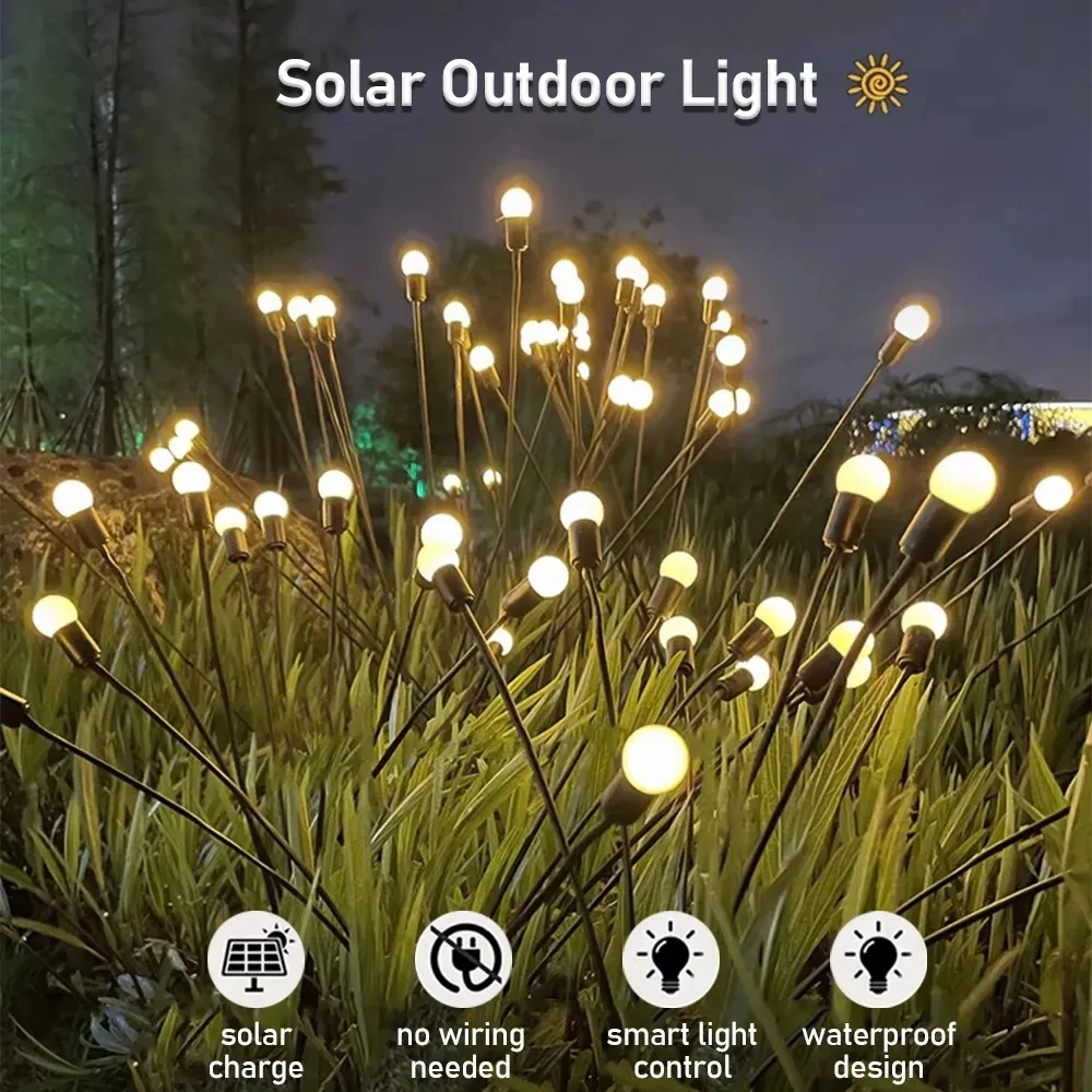 

Солнечные водонепроницаемые фонари-светлячки, фонари для газона и двора, декоративные фонари для праздничных вечеринок.