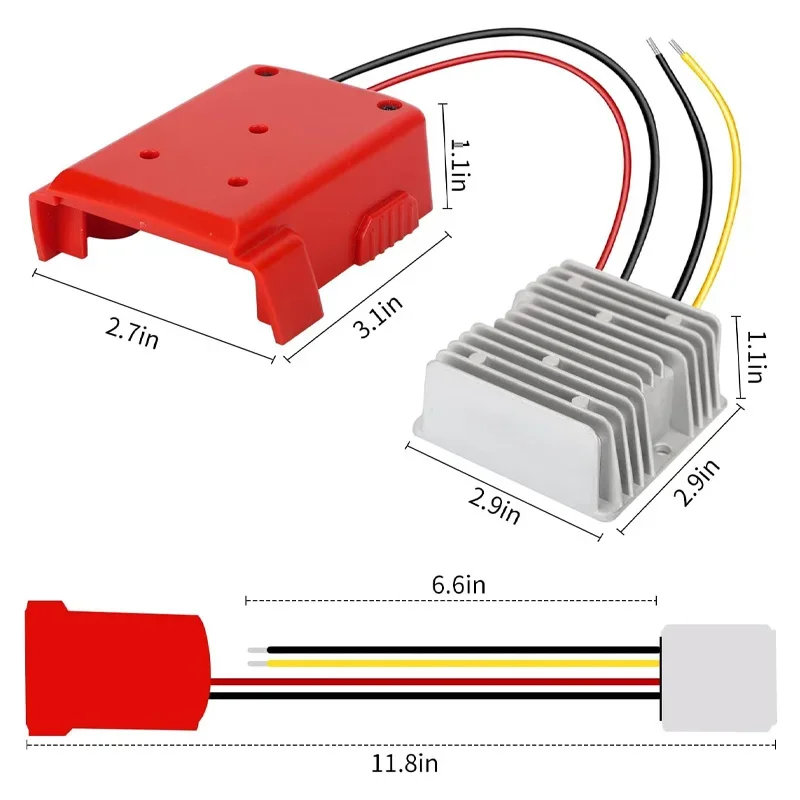 

DIY Adapter Buck Regulator Suitable for Milwaukee Step Down DC Voltage Converter 18V To 12V Battery Dock Power 180W Inverter