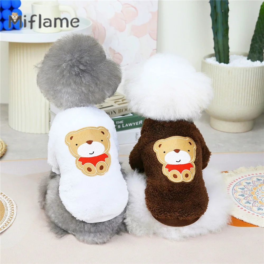 Miflame 2022 Bears Small Dogs Garment Double Sided Comfortable Cotton Fabric Dog Clothing Bichon Casual Vitality Pet Dog Sweater