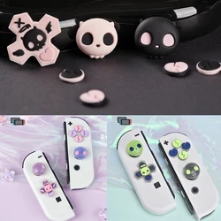 Bling Skull Silicone Soft D-pad Cross Button ABXY Key Sticker Skin Case For Switch Oled NS Joy-con Thumb Stick Grip Cap Cover