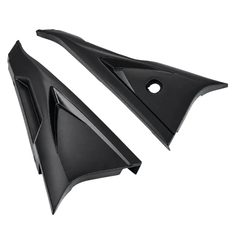 Black Rear Side Panel Pair for IN10 Electric Dirt Bike, Aftermarket Motorcycle Covers with Recessed Grooves, Molded Construction