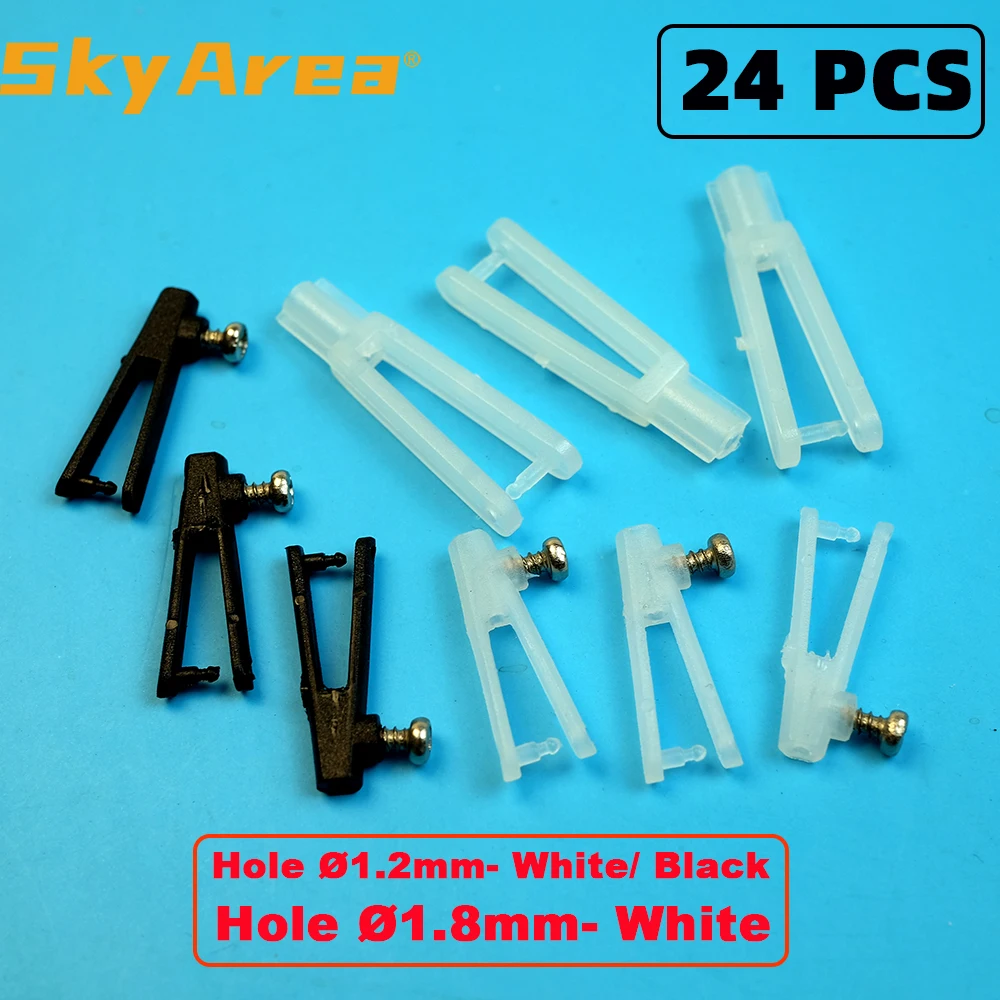 24pcs Nylon Clevis D1.2xL21mm (White or Black)/ D1.8 xL29mm For Electric RC Model Servo Push Rod Plane Aeromodelling RC parts