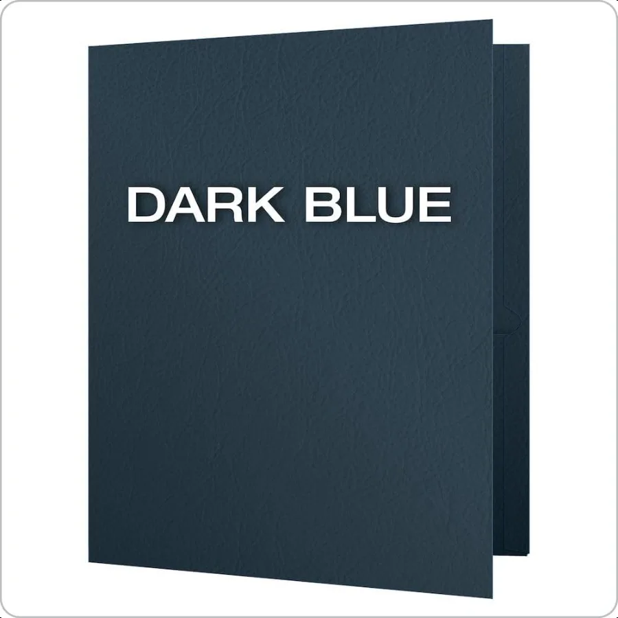 TwinPocket Folders Textured Paper Letter Size Dark Blue Holds 100 Sheets Box of 25 57538EE