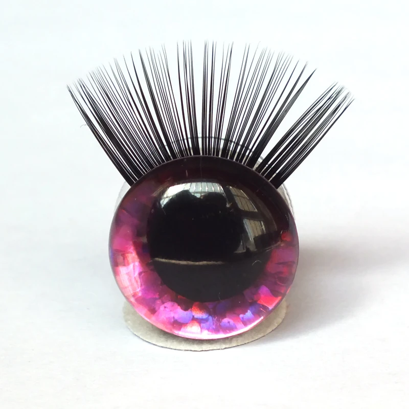 20pcs Toy Eyes With Eyelash 12-30mm Eyelashes 3D Safety Glitter Toy Eyes Eyelash For DIY Plush DIY Doll Making