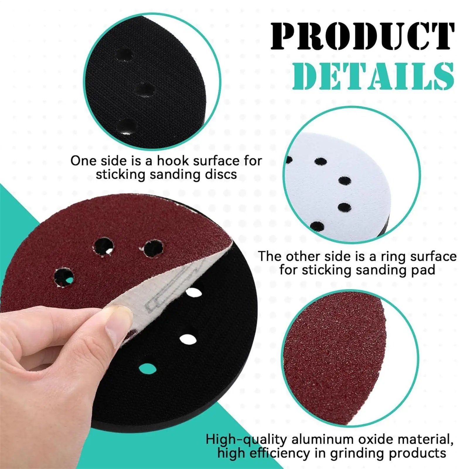 

Sanding Disc 5 Inch 8 Hole Buffer Discs Sponge Cushion For Polisher Polishing Grinding Wood Metal Automotive Drywall
