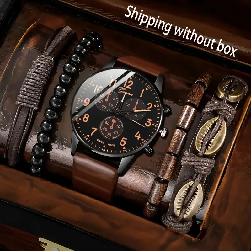 5pc  fashionable quartz watch and versatile accessory set for daily wear as gifts for friends and family