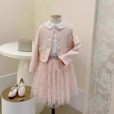 

Per-sale 2025 Autumn Winter BP Girls Embroidered Denim Skirt Boys Denim Jacket Kids Dresses for Girls Boy Pant Cherry Cowboy Set