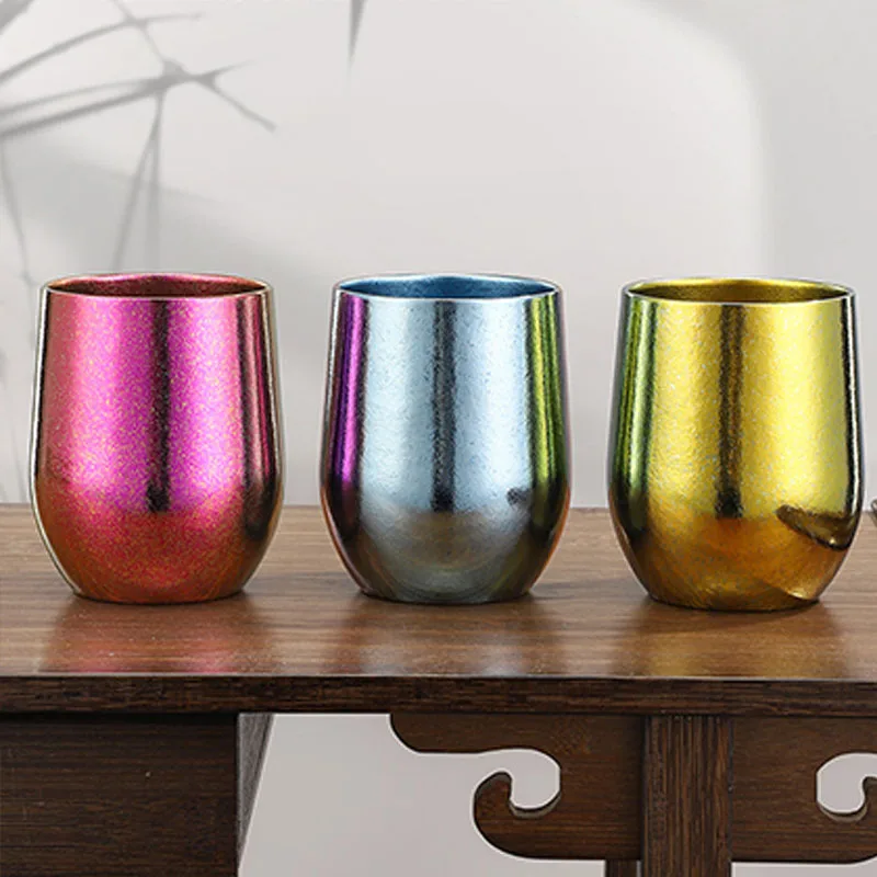 120/260/400ml Pure Titanium Beer Mugs/Eggshell Cups,Double-layer,Heat-insulating And Anti-scalding,Outdoor Travel Water Cups