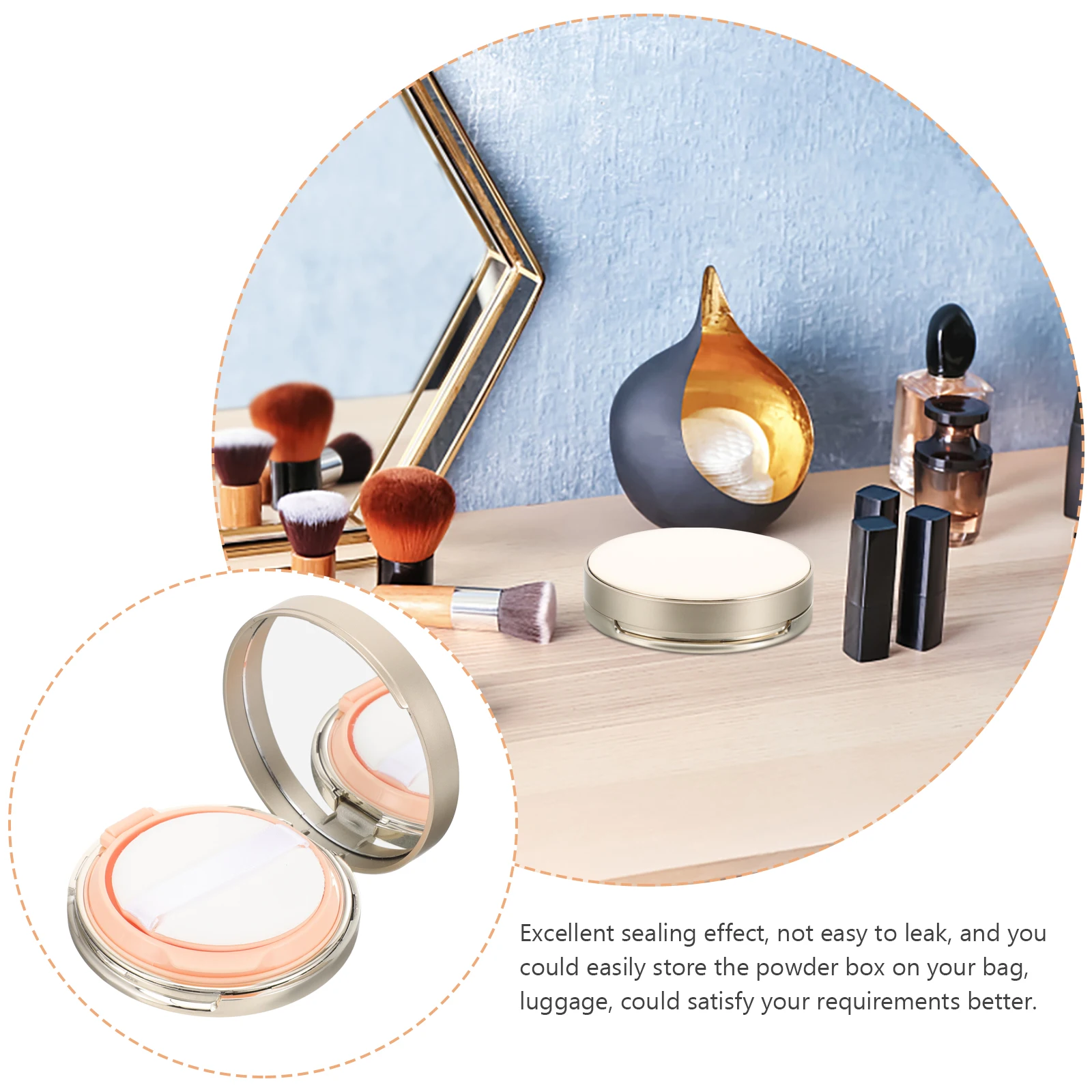 

2 pcs Cushion Foundation Case Empty Powder Puff Box Compact Sturdy Lightweight Refillable Makeup Storage Container for Loose