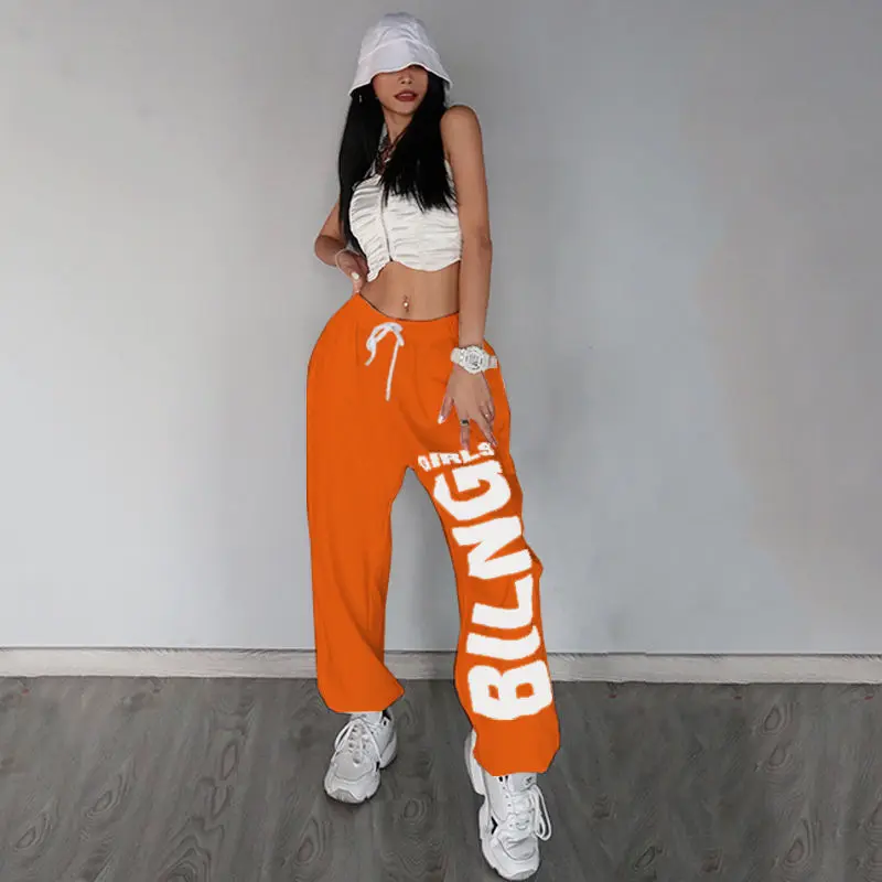 2026 Amerikanische Retro-Hose mit Buchstabenprint für Damen/Kinder – Neue Sport-Hip-Hop-Trend-Freizeithose für Tanz und Jazz-Auftritte, lockere Passform – Detail 14