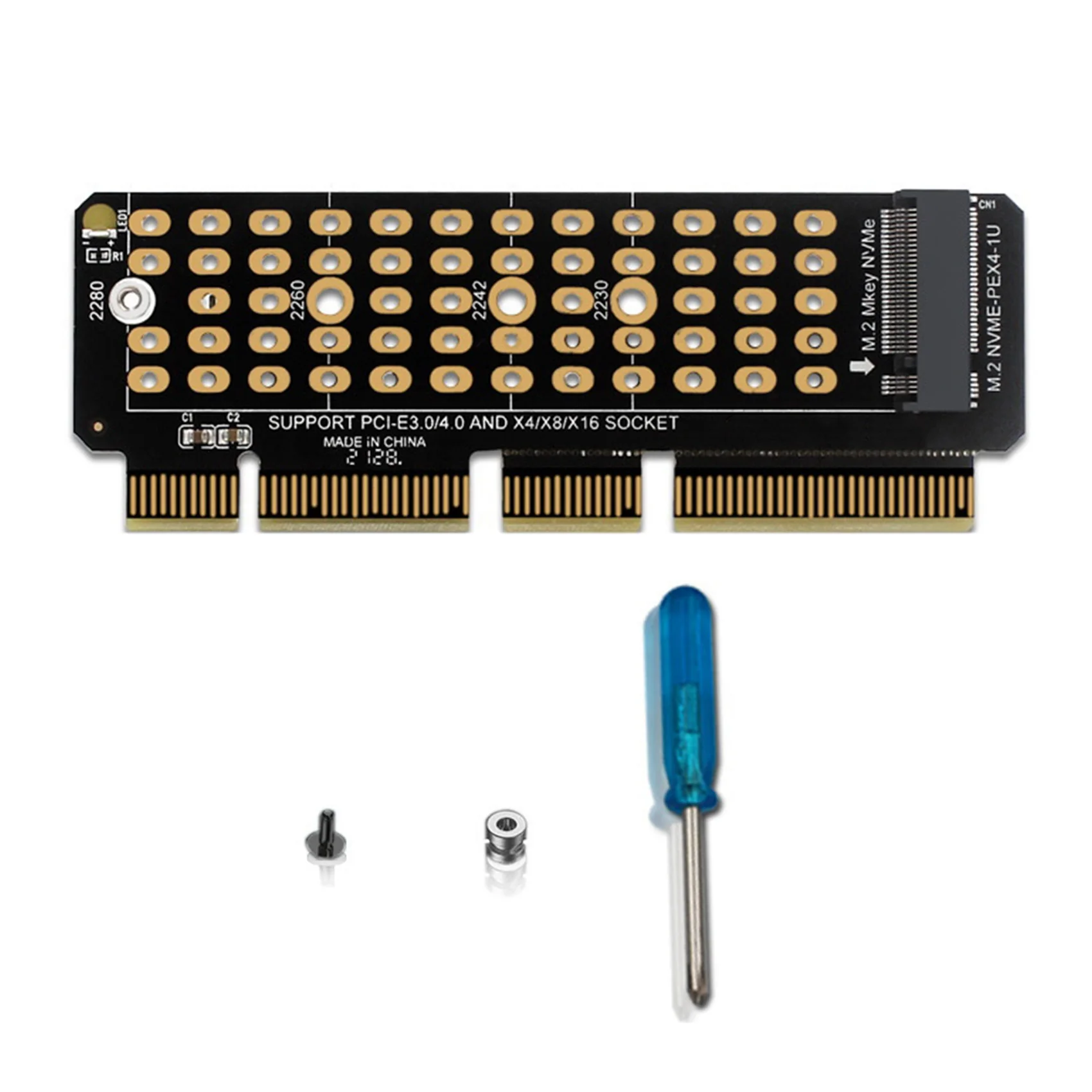 

Адаптер для жесткого диска M2 NVMe, адаптер для жесткого диска M2 SSD NVME на PCIE 4,0 X4, поддержка MKEY-адаптера для сервера 1U