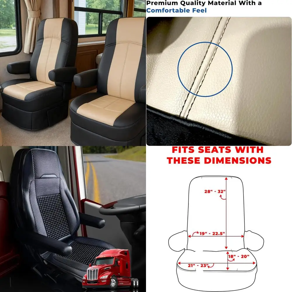 

VALUN RV Seat Covers (2 Pack) – Captains Chair Seat Covers for RV Captain Chair & Motorhome Chairs, Universal Fit RV Chair Cover