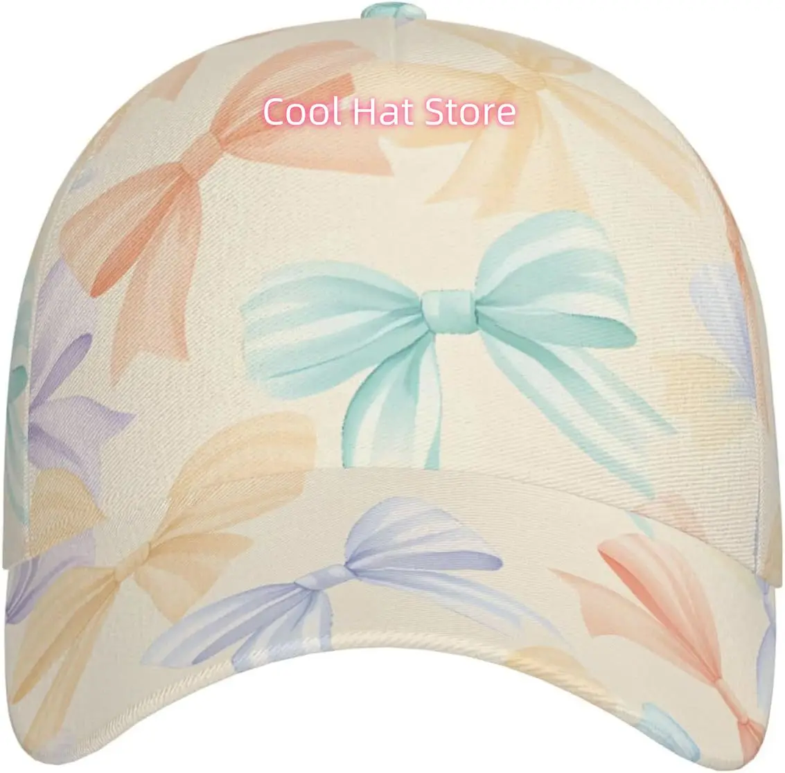 Cute Bows Pattern Baseball Cap Adjustable Cotton Baseball Hat for Sports, Outdoor, Travel Gifts for Men Black