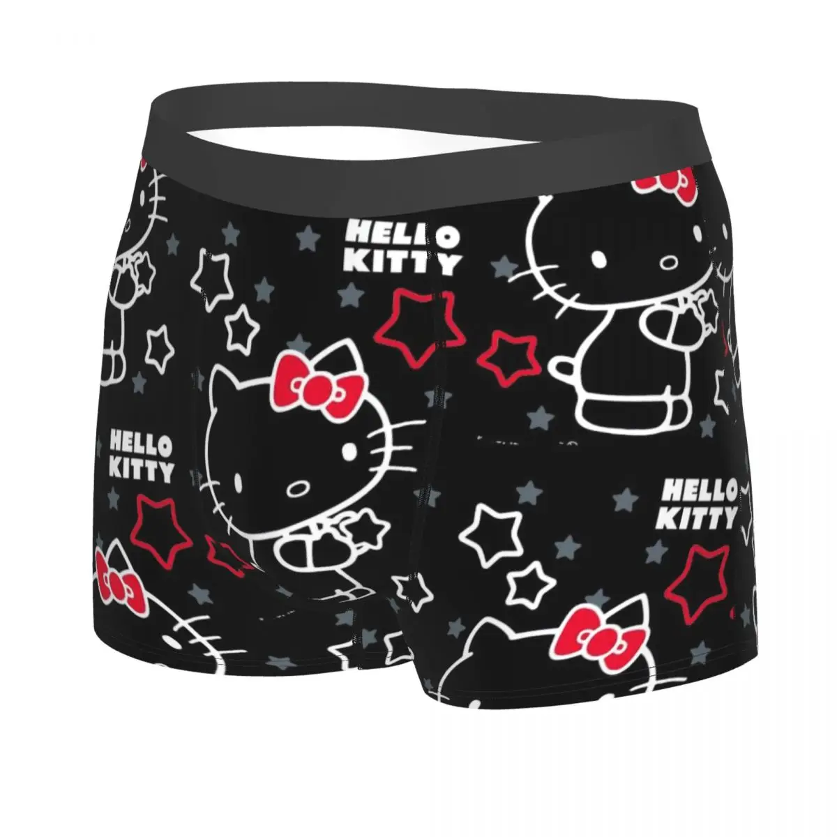 Custom Male Fashion Hello Kitty Underwear Sanrio Kitty White Boxer Briefs Soft Shorts Panties Underpants