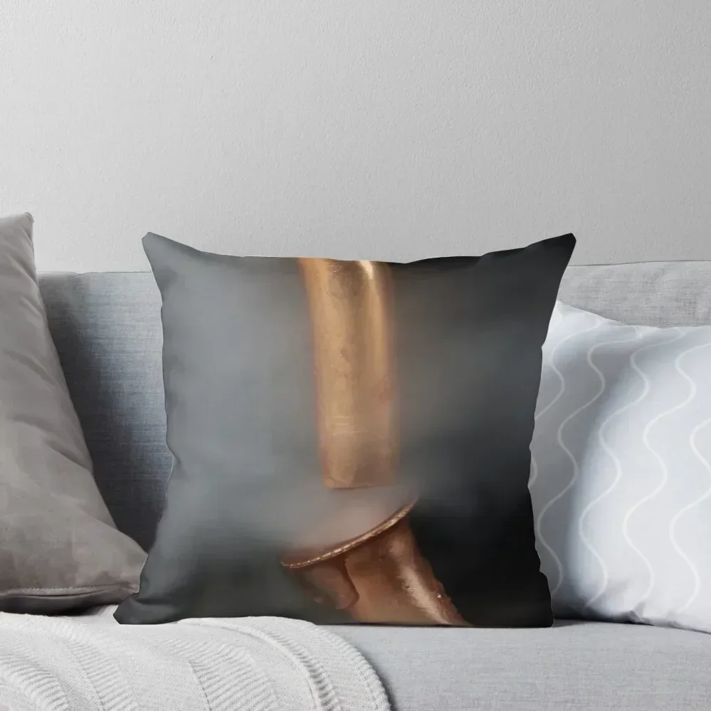 Copper pipes with a leak and steam. Throw Pillow christmas decorations 2025 Decorative pillowcase Cushion Child pillow