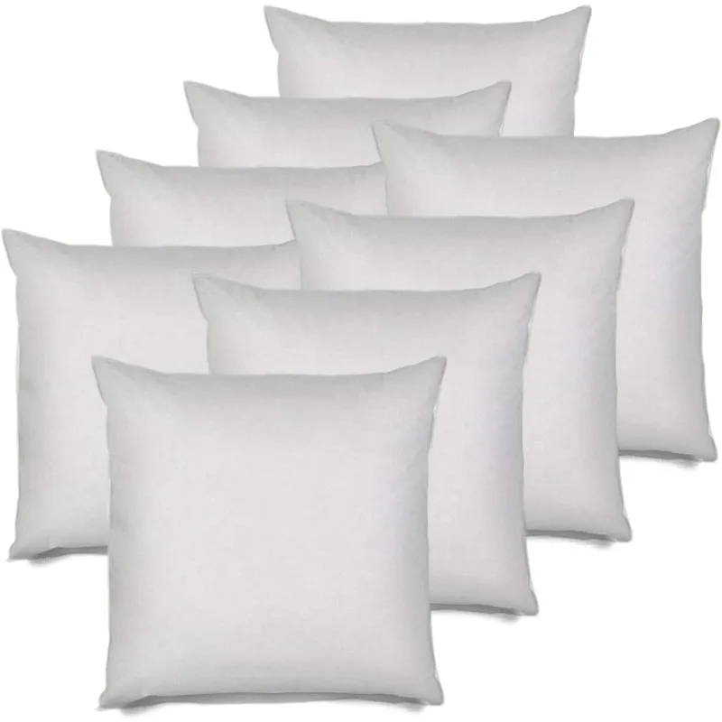 8 Pack Pillow Insert 28x28 Hypoallergenic Square Form Sham Stuffer Standard White Polyester Decorative Euro Throw Pillow Inserts