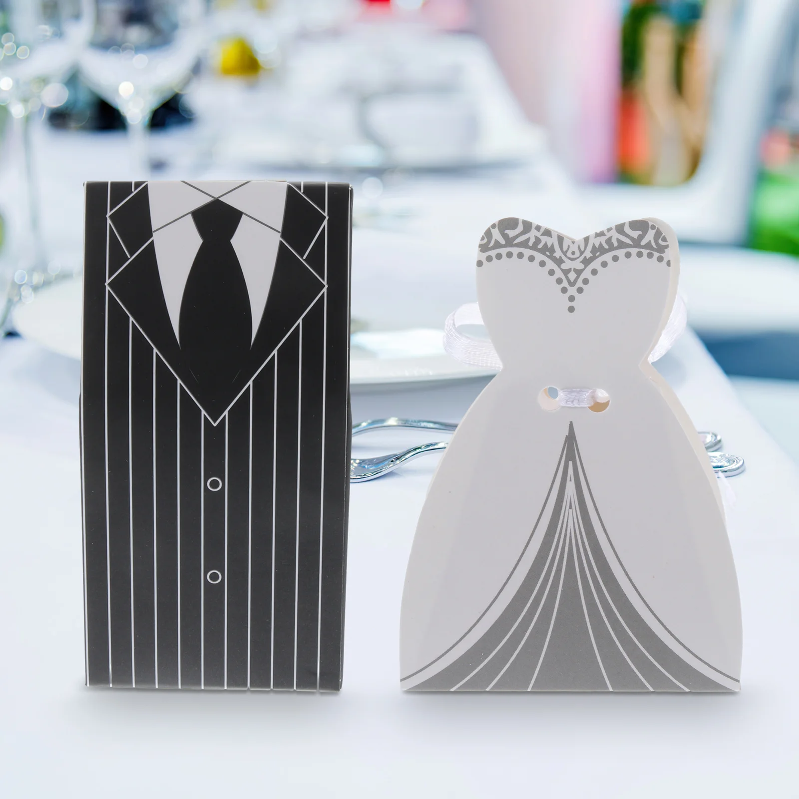 100pcs Wedding Candy Boxes For Wedding Favors Gift Packing Box Party Sweets Container Baby Shower Thank You Gifts Decorations