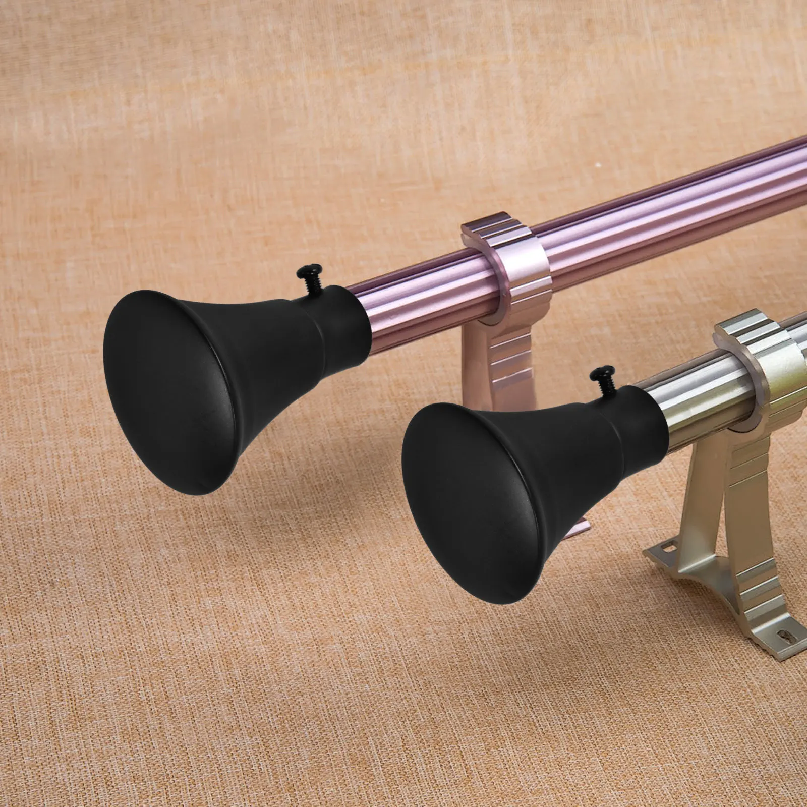 2Pcs Wear Resistant Iron Curtain Rod Finials Stylish Decorative End Plugs for Curtains Rods Modern Home Office Decoration
