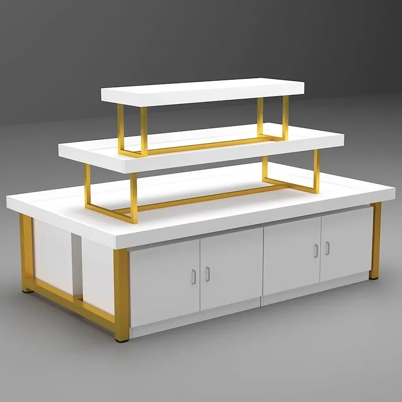 Supermarket island display cabinet, cosmetics shoe display rack, stationery shelf, mother and baby store stack head display rack