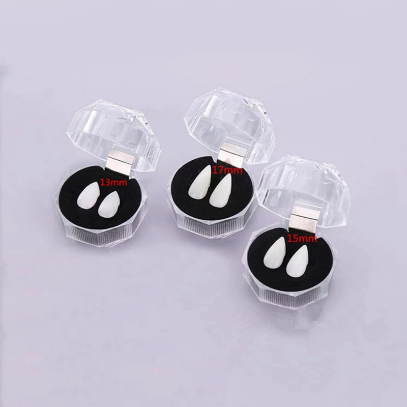 

1Pair Vampire Teeth Fangs Halloween Dentures Props False Teeth Solid Glue Denture Adhesive Halloween Party Costume Props Decor