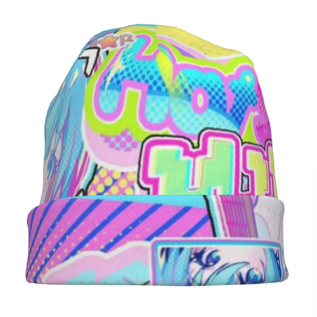 Hatsune Miku Chemo Beanie Cap Women Men Winter Streetwear Skullies Cap Bonnet Knitted Hat