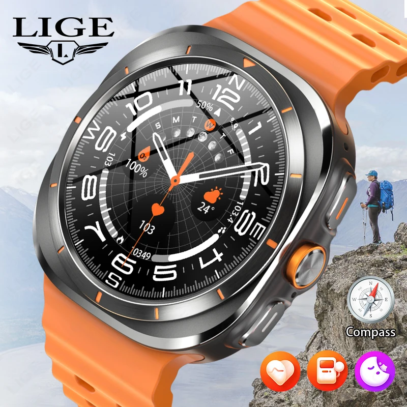 

LIGE New Smart Watch 2024 Wireless Call Smartwatch Bluetooth NFC Compass Watches Men Women Fitness Bracelet Custom Watch Face