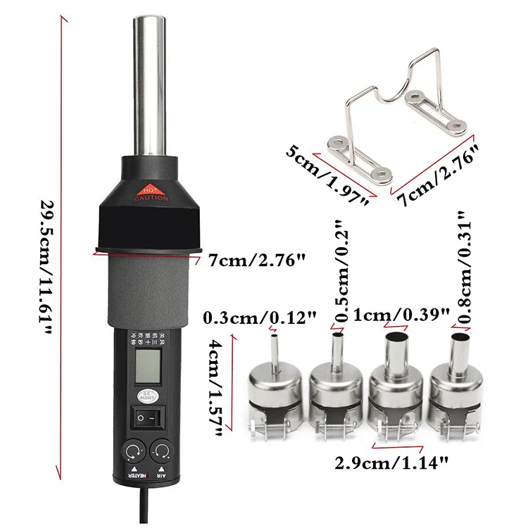 450W LCD Display Adjustable Temperature Power Tool Hot Air n for PGA BGA Desoldering Hot Air Tool