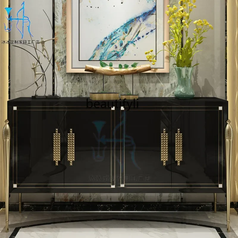 Light luxury dining side cabinet, simple door cabinet, Hong Kong-style American shoe cabinet, home locker