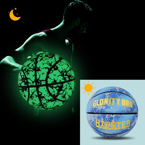 Imagen 2 del producto Baloncesto nocturno luminoso de alta calidad para interiores y exteriores, bola brillante compuesta de Pu verde, tamaño 5/6/7, regalo de cumpleaños genial para adolescentes, niños y niñas