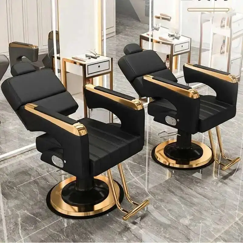 Scissors Professional Barber Hairdressing Salon Chairs For Hairdresser Chair Black Heavy Duty Man Beauty Tattoo Offer Reclining