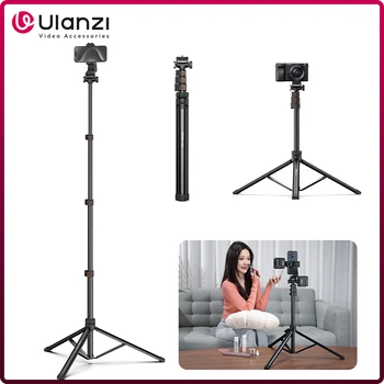 1.6m Extendable Tripod with Phone Holder for Phone DSLR Camera Video Light Microphone Projector Tripod Max Load 1.5KG