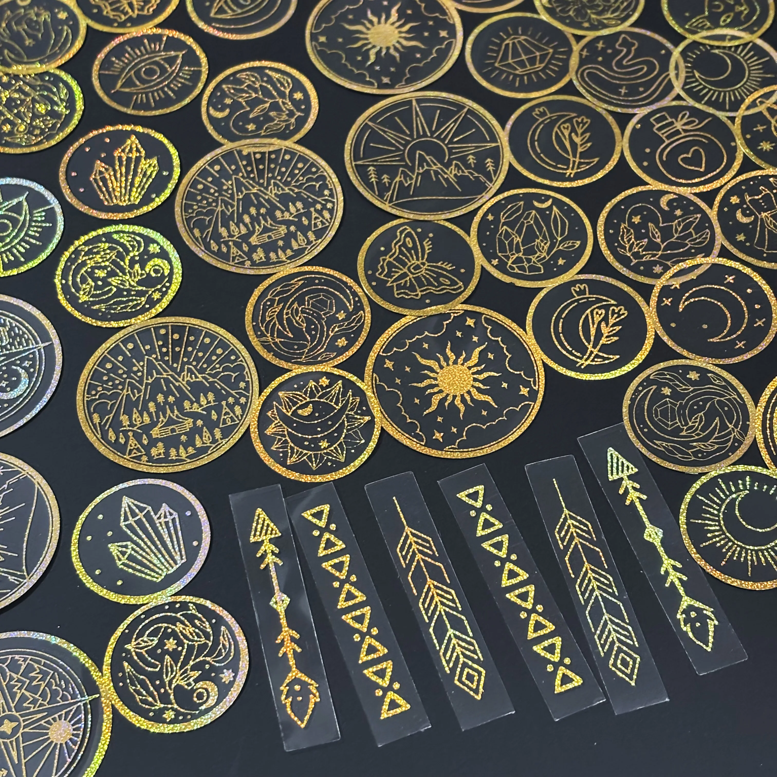 70 عبوة من ملصقات الحيوانات الأليفة الشفافة بألوان ذهبية - مثالية لأجهزة الكمبيوتر المحمولة التي تصنعها بنفسك وبوجو وحافظات الهواتف والنوافذ والمجلات #3