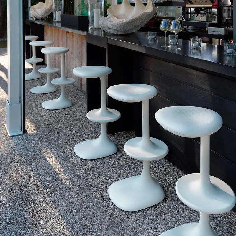 Taburete de Bar moderno naranja, silla negra sin respaldo, taburetes de Bar de cocina italianos, muebles para el hogar minimalistas únicos Sgabelli Cucina Alto
