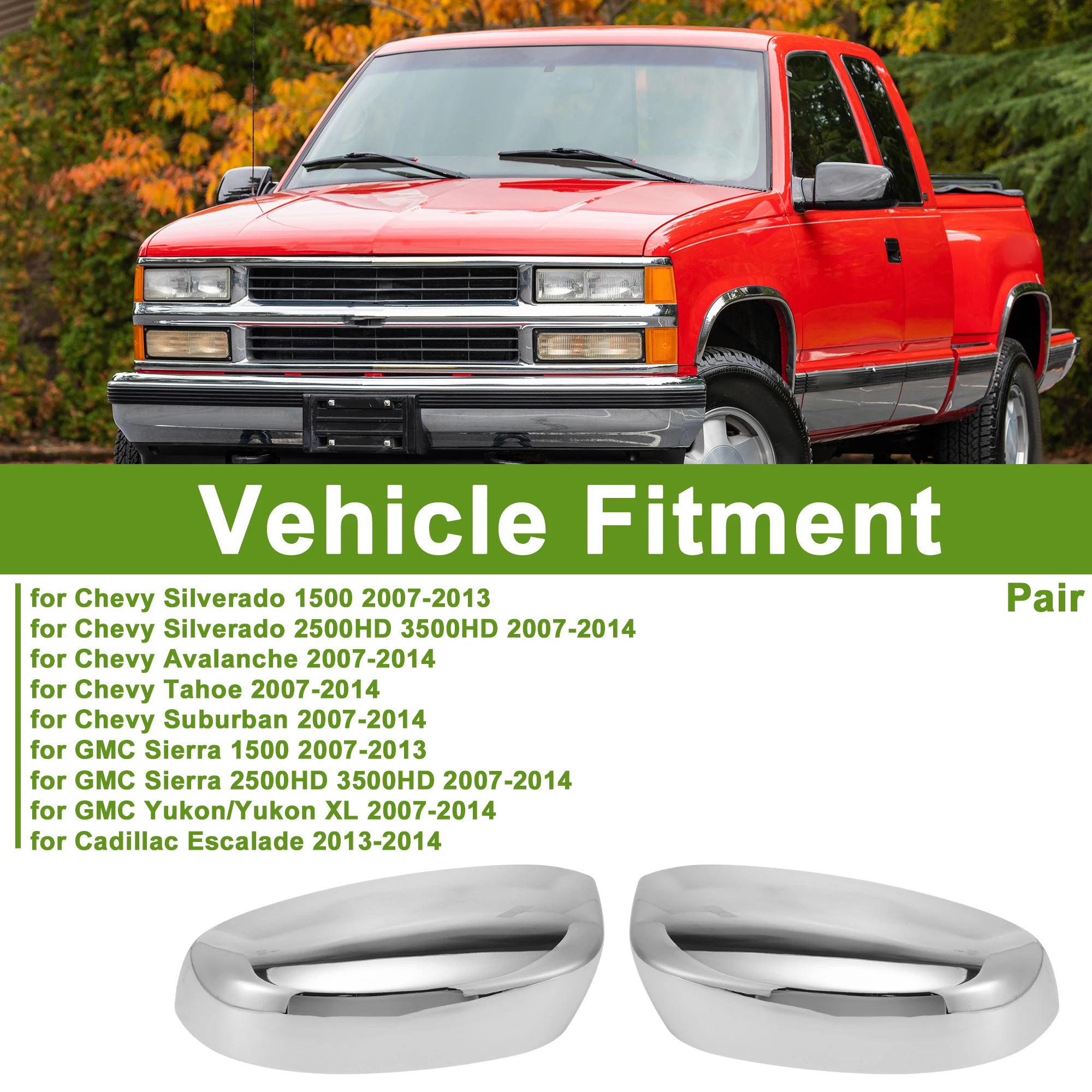 

UXCELL Замена крышки зеркала гальванического цвета для Chevy Silverado 1500 07-13