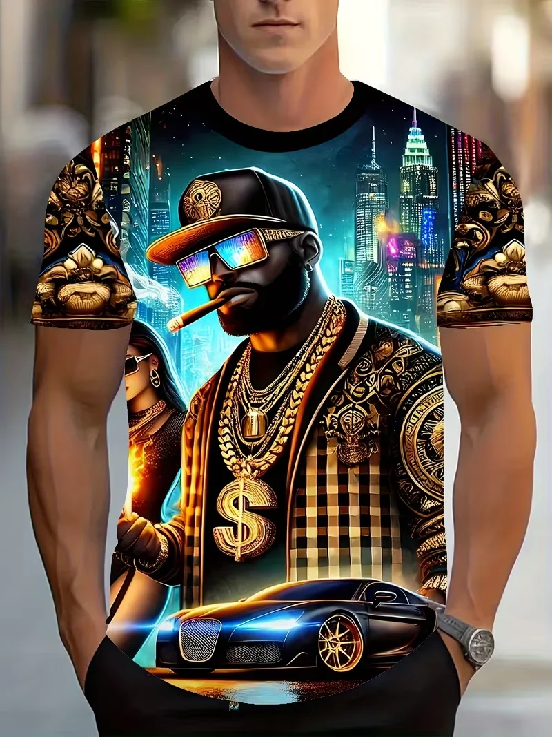 New Graphic T Shirts Funny Pattern Short Sleeve Summer Outdoor Fashion Round Neck Tops OverSize Loose Men Women Clothing